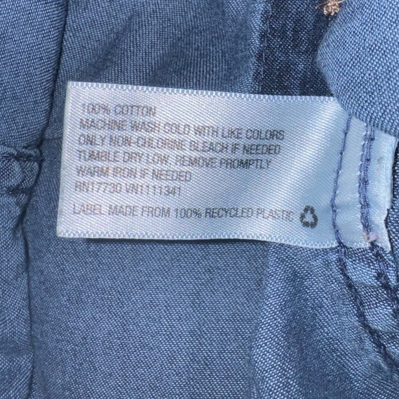 Merona women’s Blue Jean button up shirt with long sleeves and pockets Size M - Picture 10 of 12